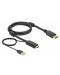 Видео кабел Delock - 85963, HDMI/USB-A/DisplayPort, 1 m, черен - 1t