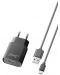 Зарядно устройство Ploos - 6548, 1A, кабел Micro USB, черно - 1t