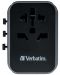 Зарядно устройство Verbatim - UTA-03 Universal Travel Adapter, сиво - 2t