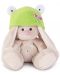 Плюшена играчка Budi Basa - Зайка Ми, бебе, със зелена шапка, 15 cm - 1t