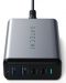 Зарядно устройство Satechi - Dual Travel Charger, USB-A/C, 75W, сиво - 3t