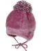 Зимна бебешка шапка с пискюл Sterntaler - 47 cm, 9-12 месеца, тъмнорозова - 1t