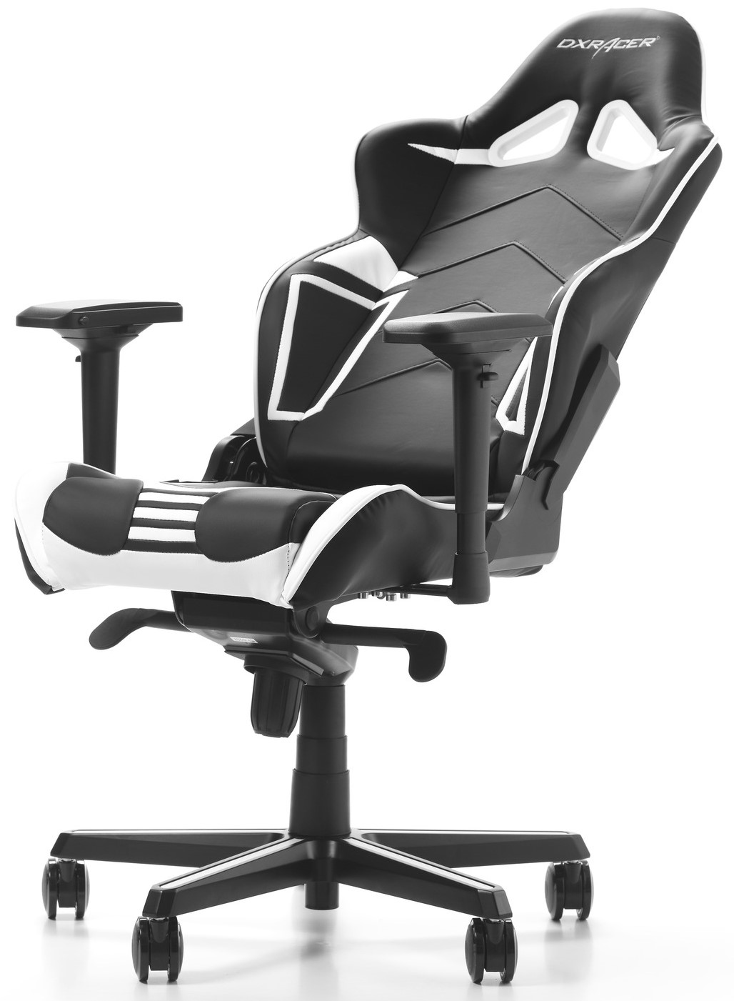 Гейминг стол DXRacer OH/RV131/NW - серия Racing V2, черен/бял | Ozone.bg