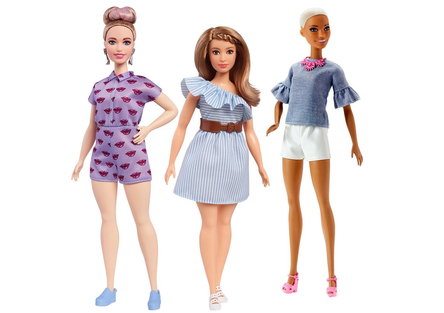 Кукла Mattel Barbie Fashionista - Purely Pinstripe Curvy, #76