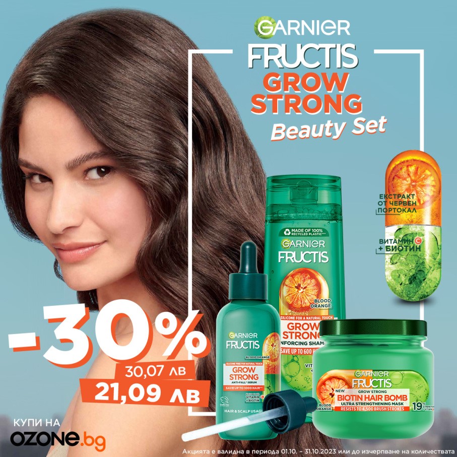 Garnier Fructis Комплект - Шампоан, Серум и Маска за коса, 400 +