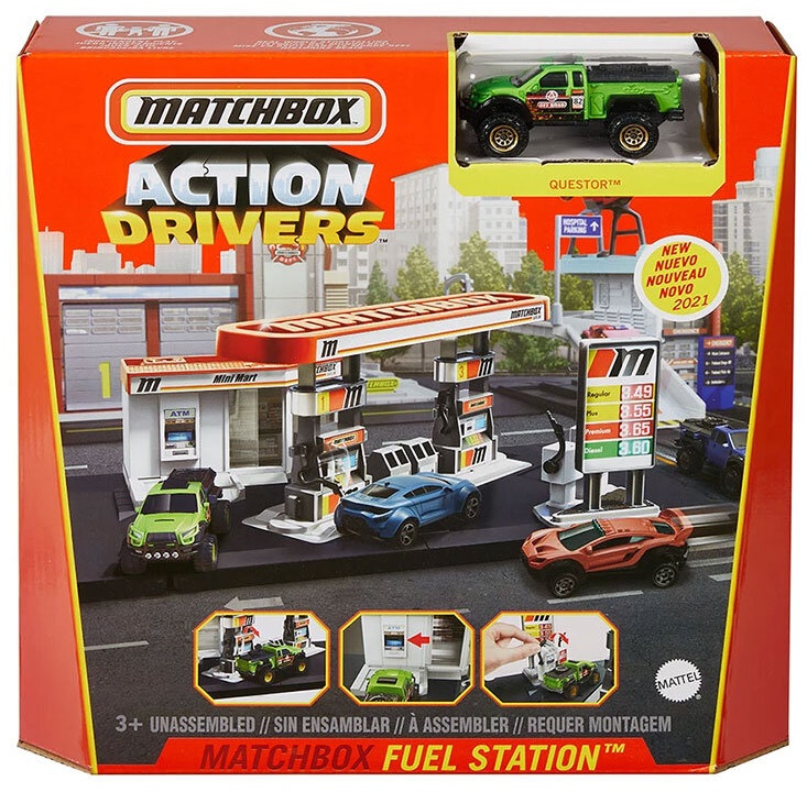 Игрален комплект Matchbox Action Drivers - Бензиностанция