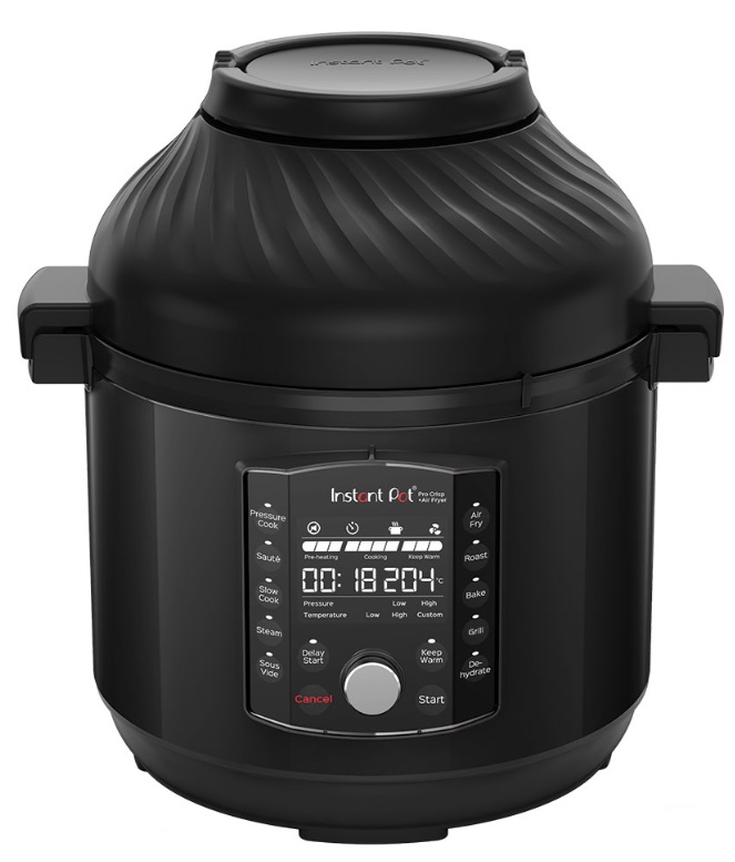 Комбиниран мултикукър Instant Pot - Pro Crisp + Air Fryer, 7.6 l, 1500W, черен