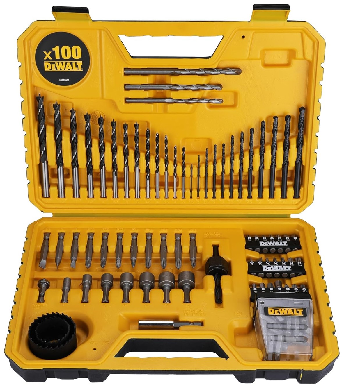 Deto 3箱セット Комплект битове, свредла и фрези DeWALT - DT71563, 100 части