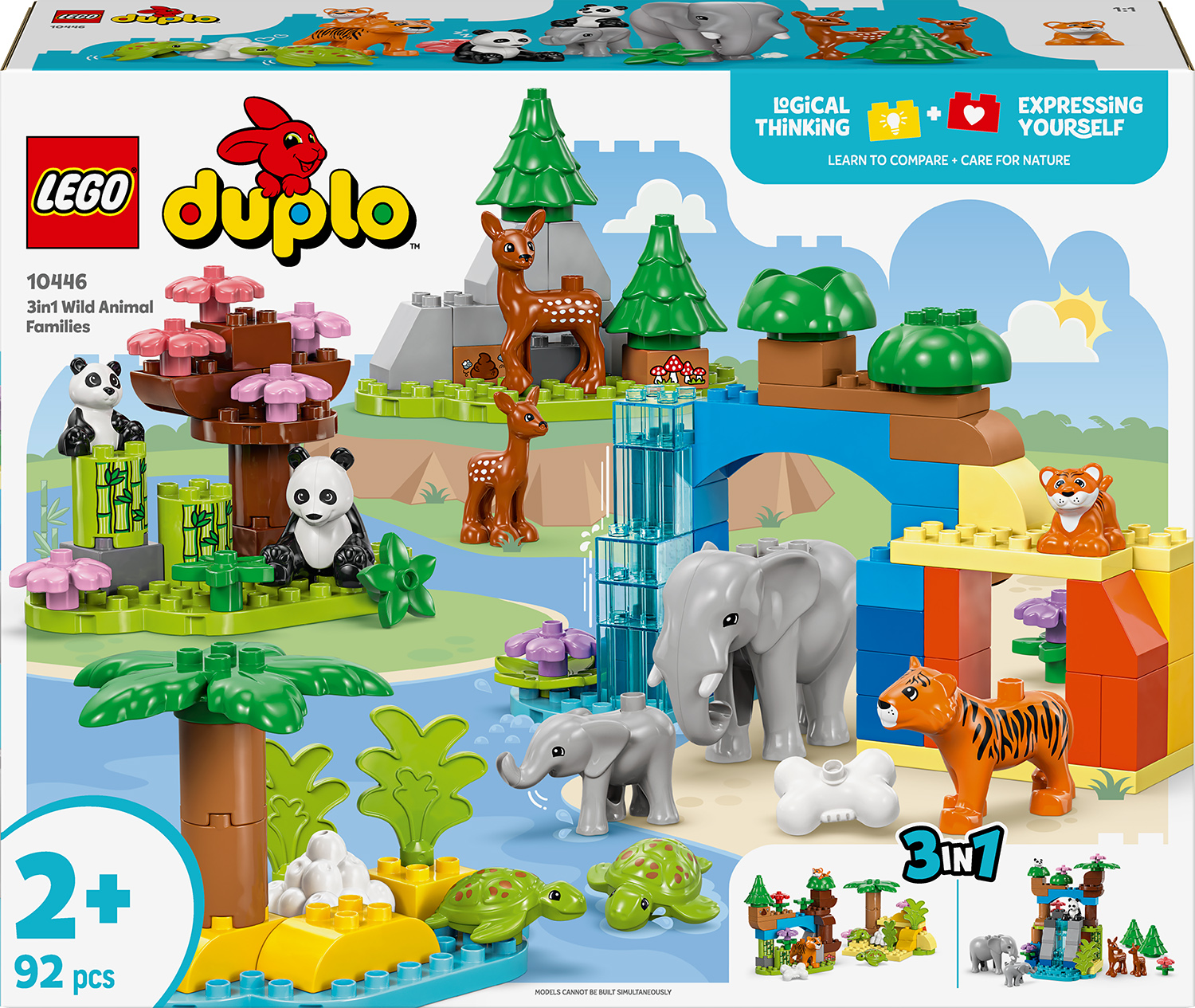 Конструктор LEGO Duplo 3 в 1 - Семействата на дивите животни
