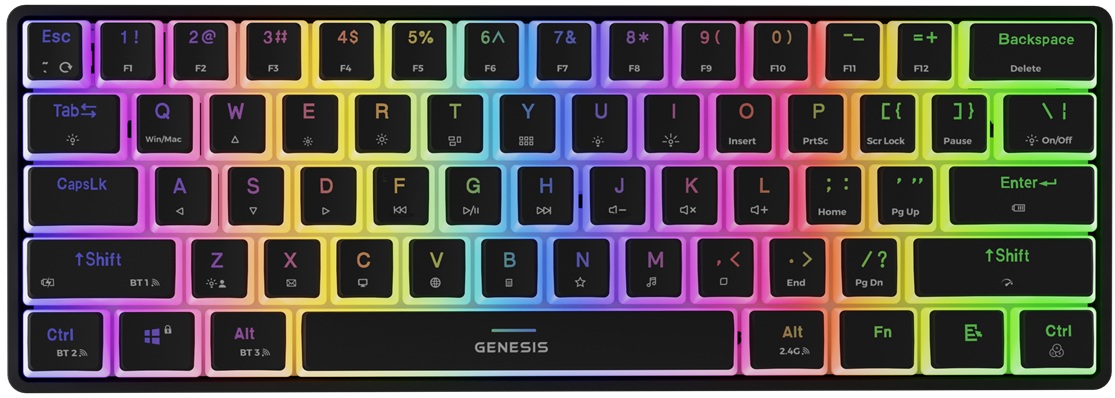 Механична клавиатура Genesis - Thor 660 G2, безжична, Gateron Red