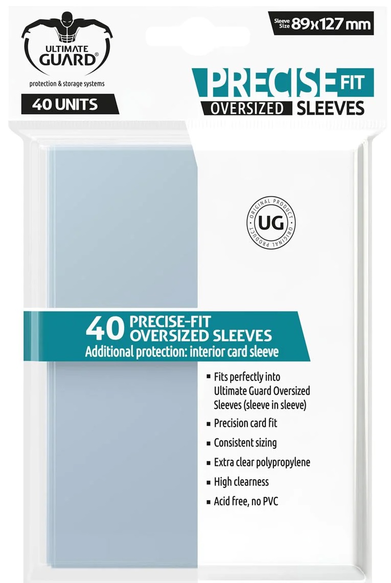 ultimate guard oversized card sleeves Precise Fit (40-Sleeves, Transparent) The Gathering Commander and other oversized cards Ultimate Guard Black Supreme Oversized