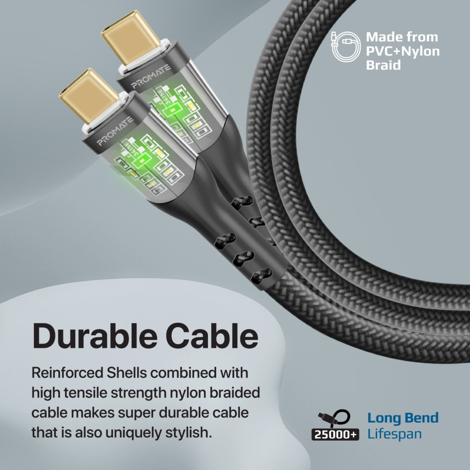   Cable ProMate TransLine-CC USB-C/USB-C 120cm black