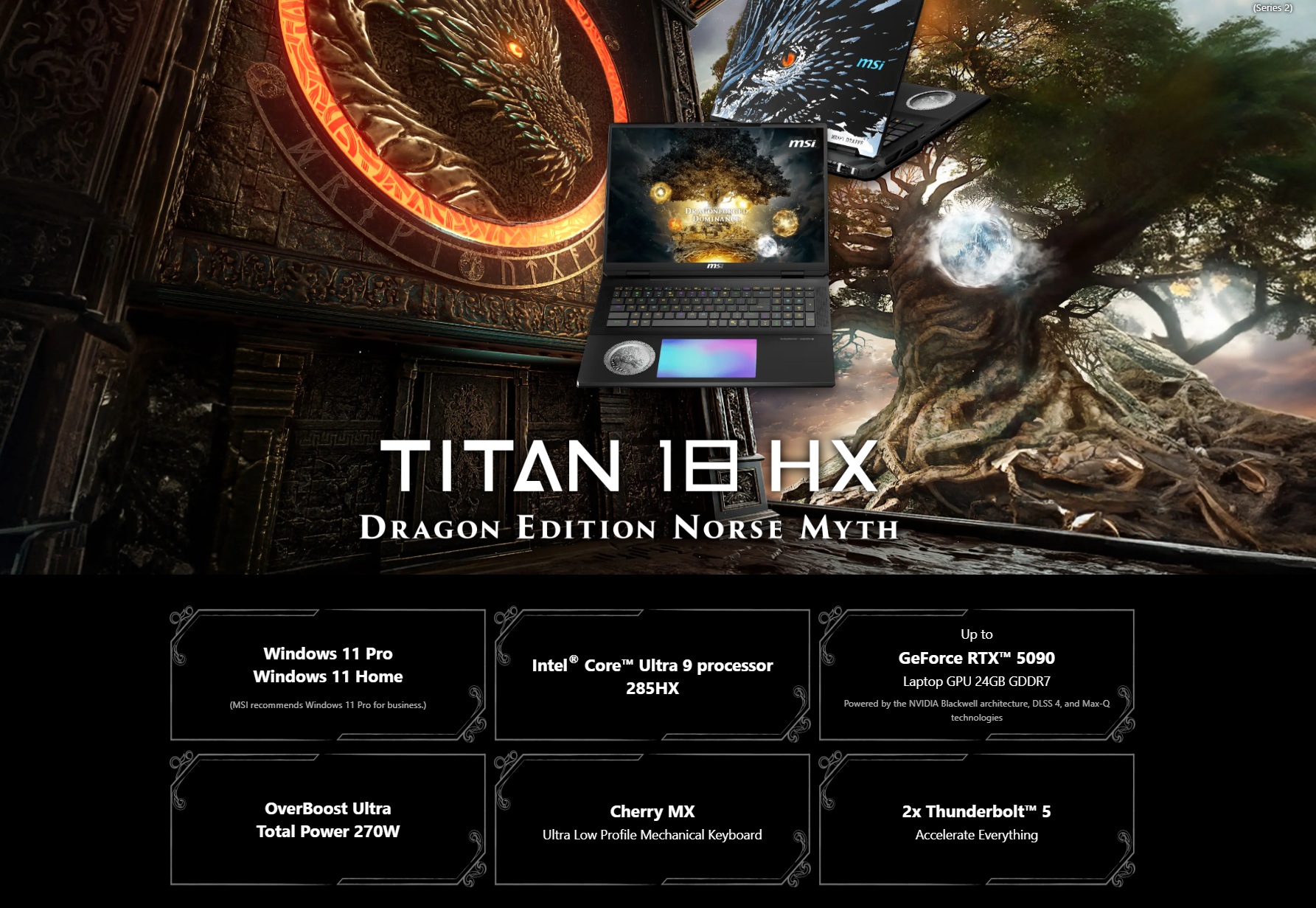 Laptop gaming MSI - Titan 18 HX Dragon Edition Norse Myth A2XWJG