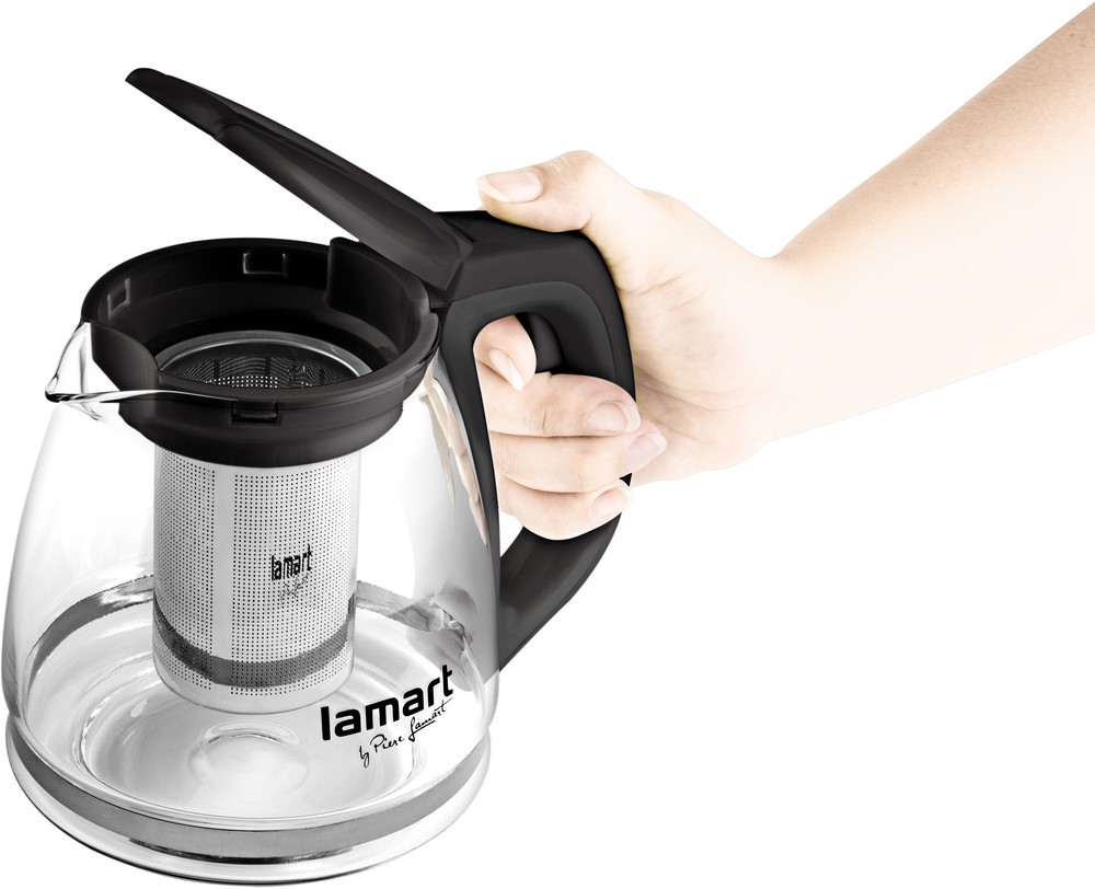 Tea kettle Lamart 1.1l transparent black