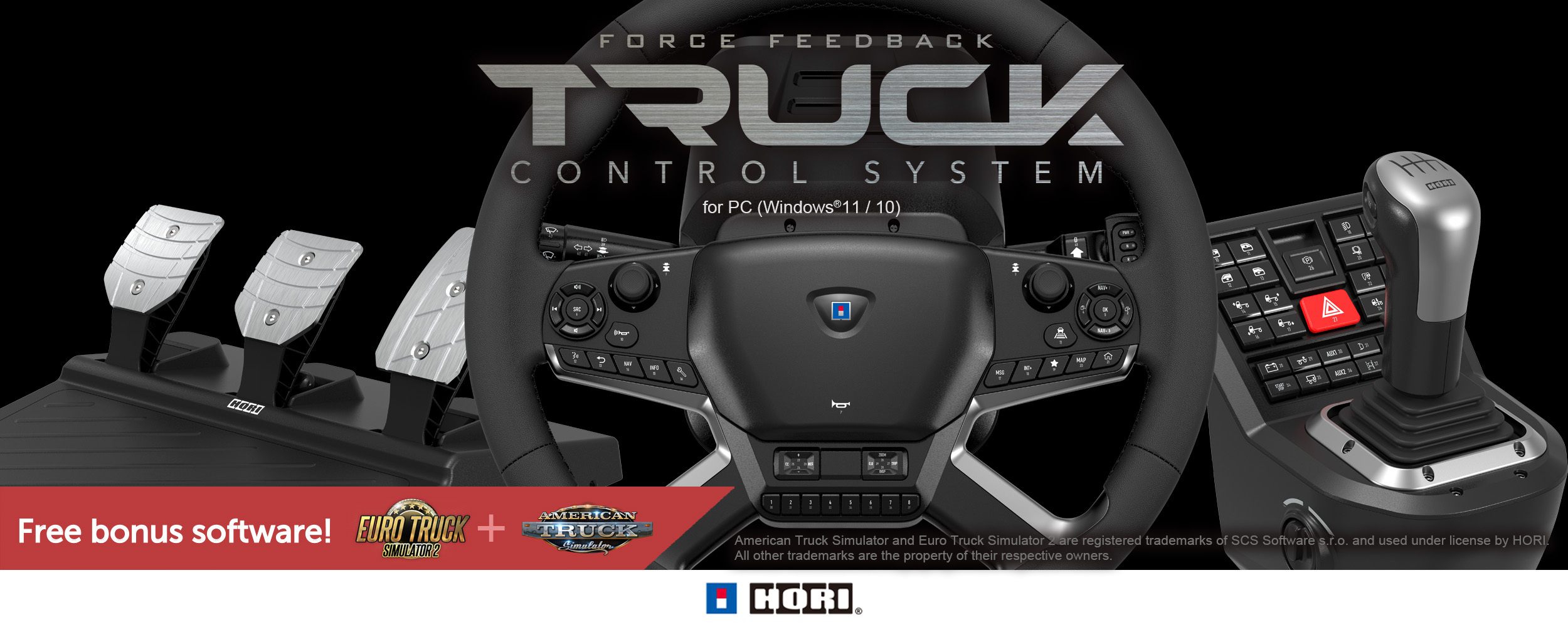 Волан с педали HORI - Force Feedback Truck Control System (PC)