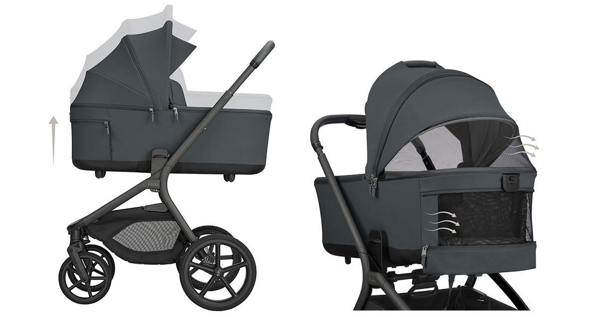 Комбинирана бебешка количка 2 в 1 KikkaBoo Platinum - Goya, Graphite 3