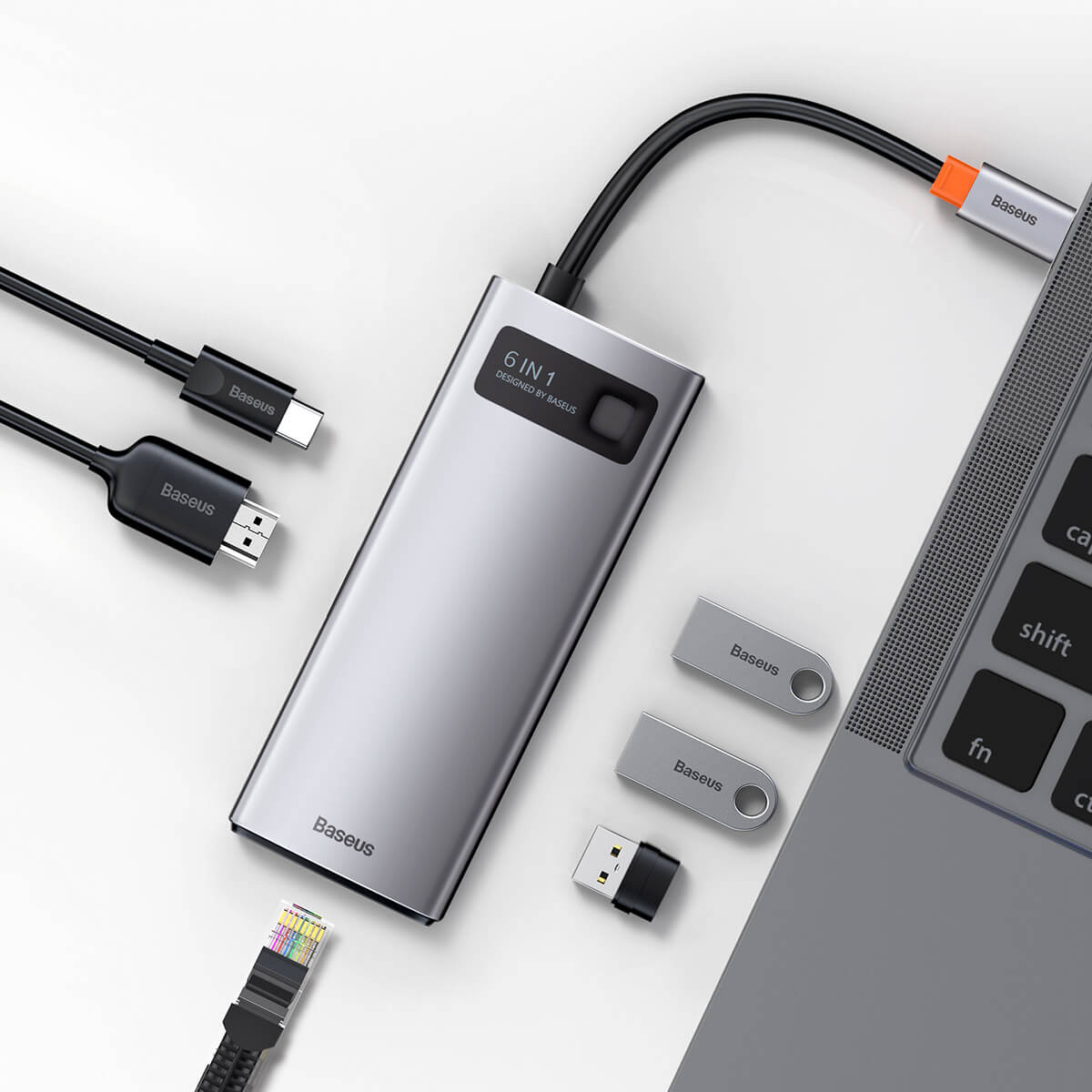   USB hub Baseus Type-C 6 in 1 port gray