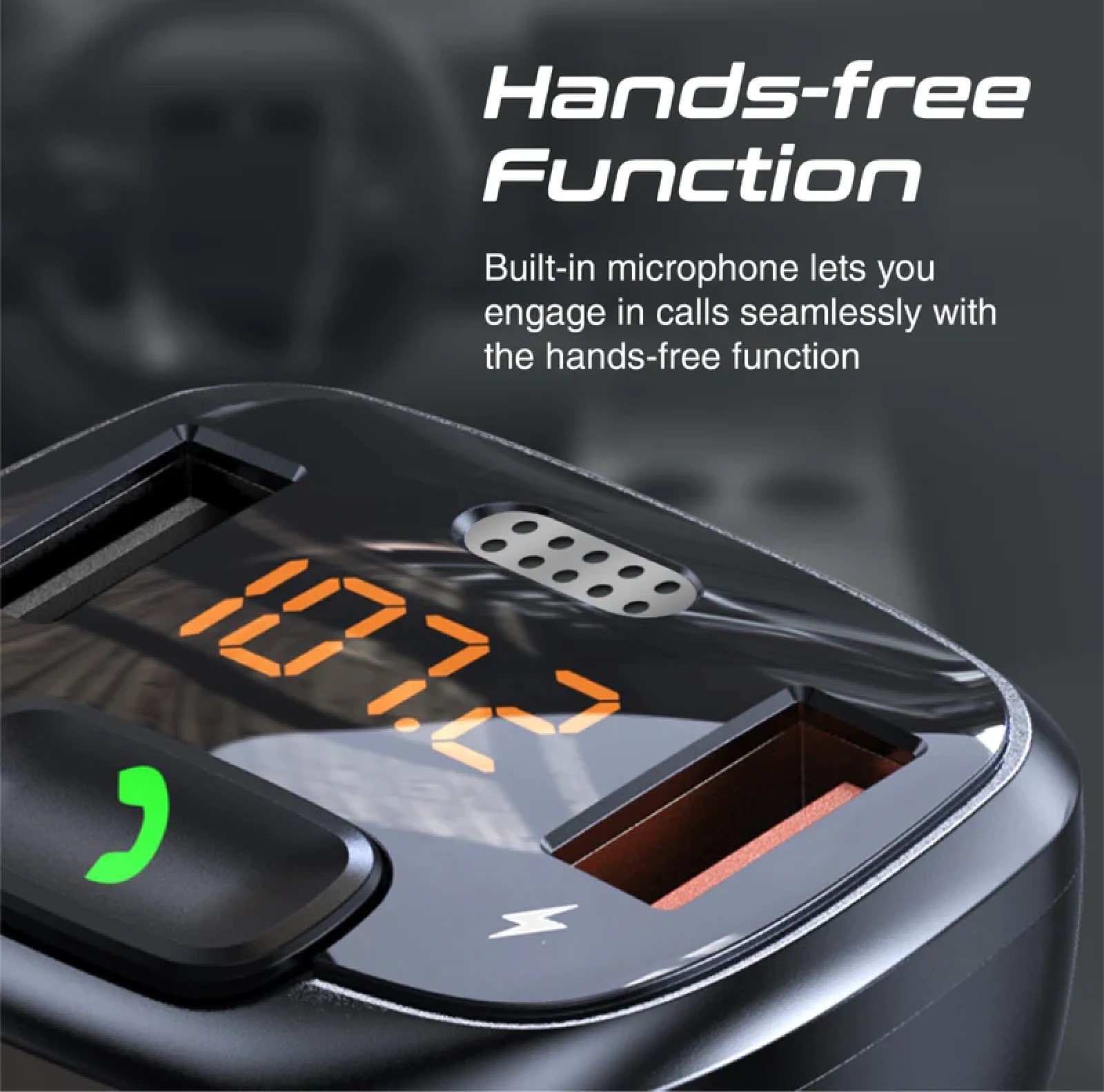   Bluetooth FM transmitter ProMate SmarTune-4 QC 3.0 black