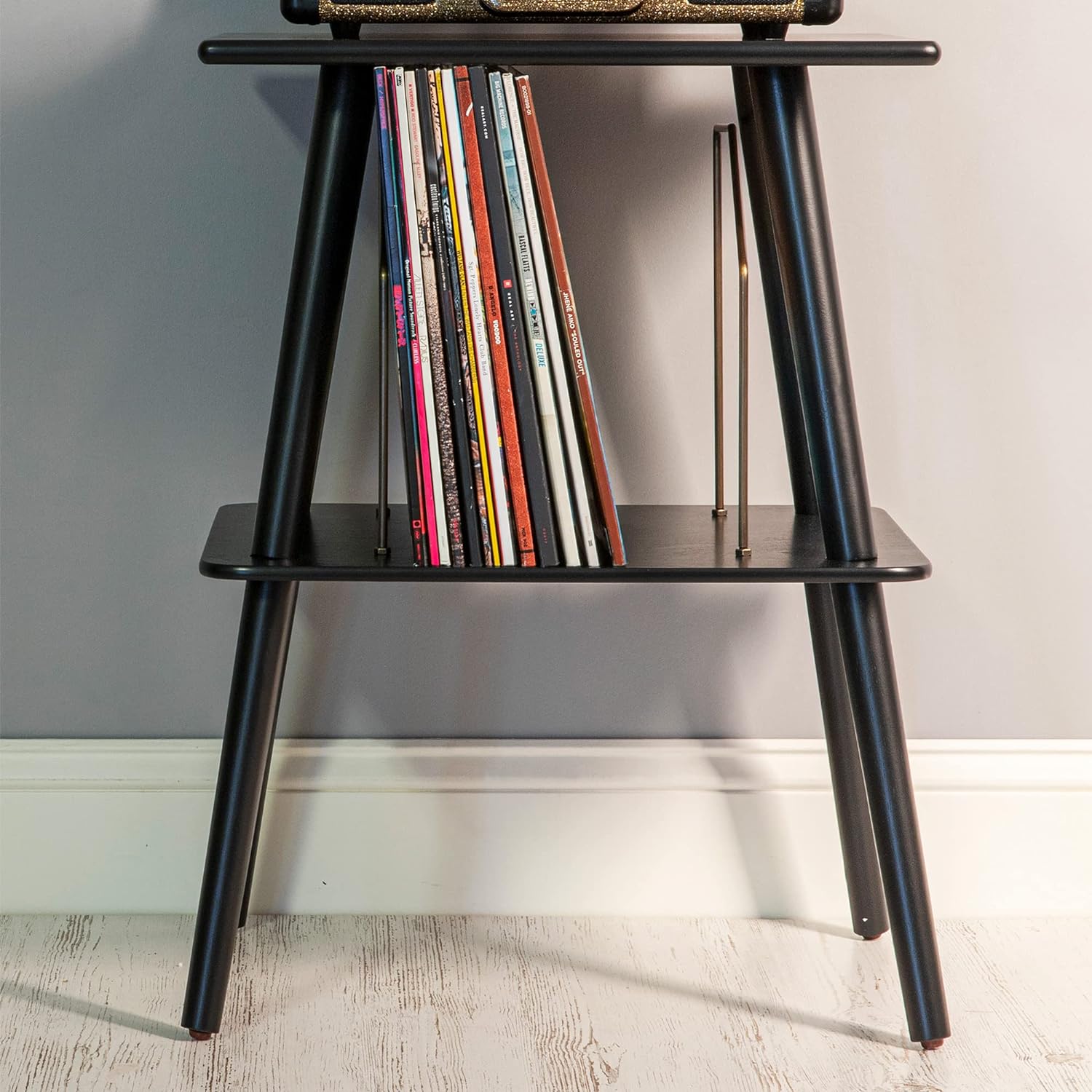 Record stand with storage furniture Crosley Manchester Black