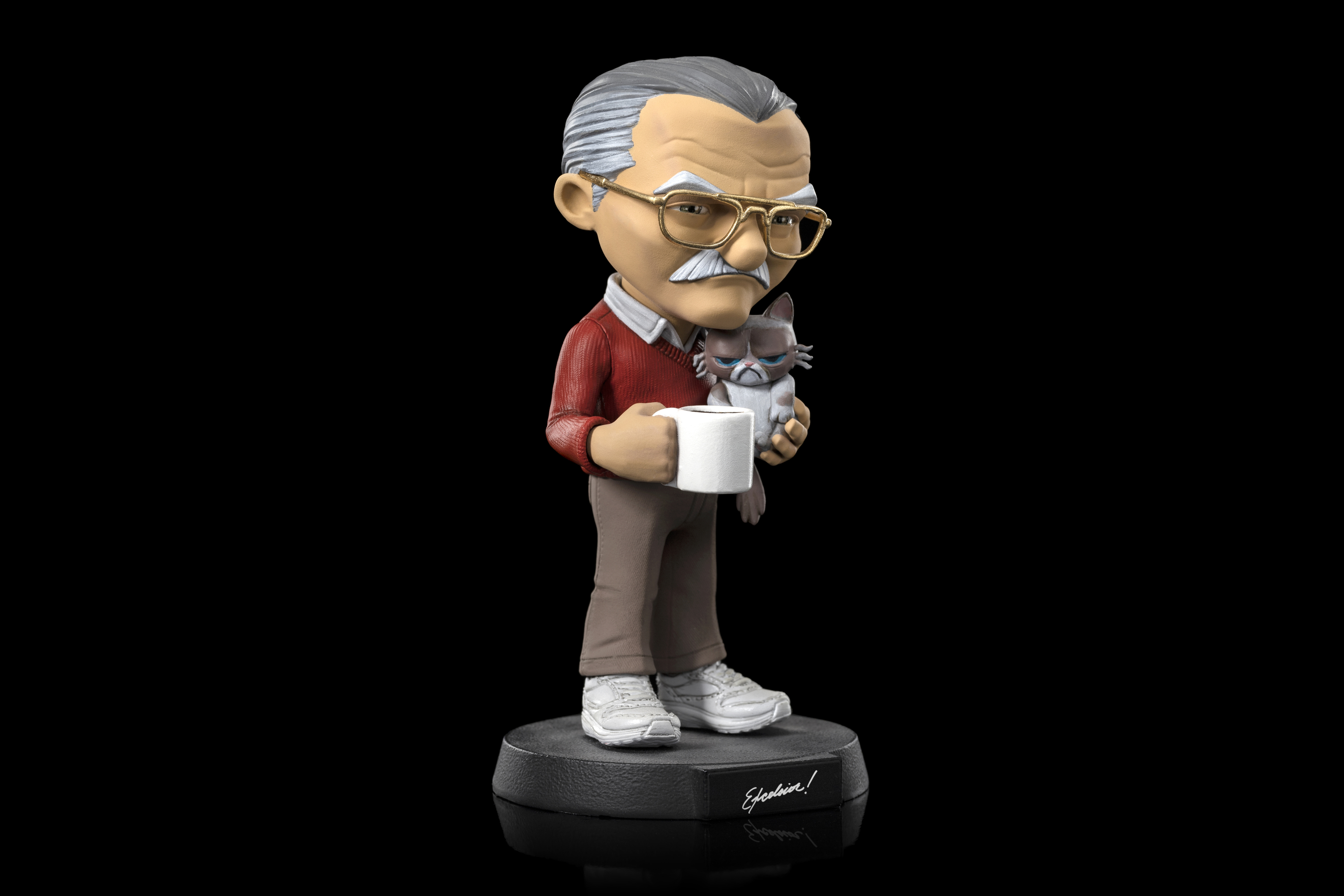 Статуетка Iron Studios Icons: Stan Lee - Stan Lee with Grumpy Cat