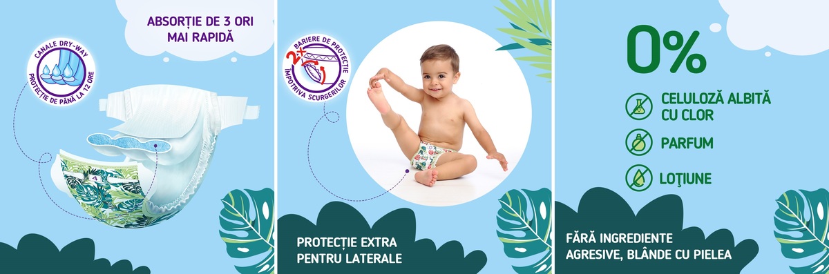 Pufis Baby Diapers sunt create cu grijă pentru copil