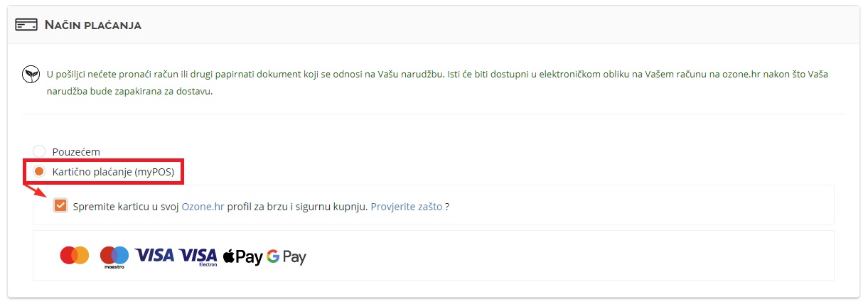 Kako sačuvati karticu za online plaćanje u svom profilu