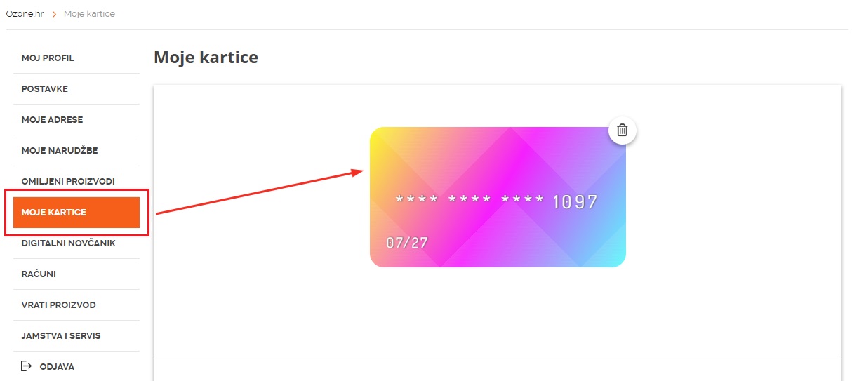 Kako sačuvati karticu u Ozone.hr