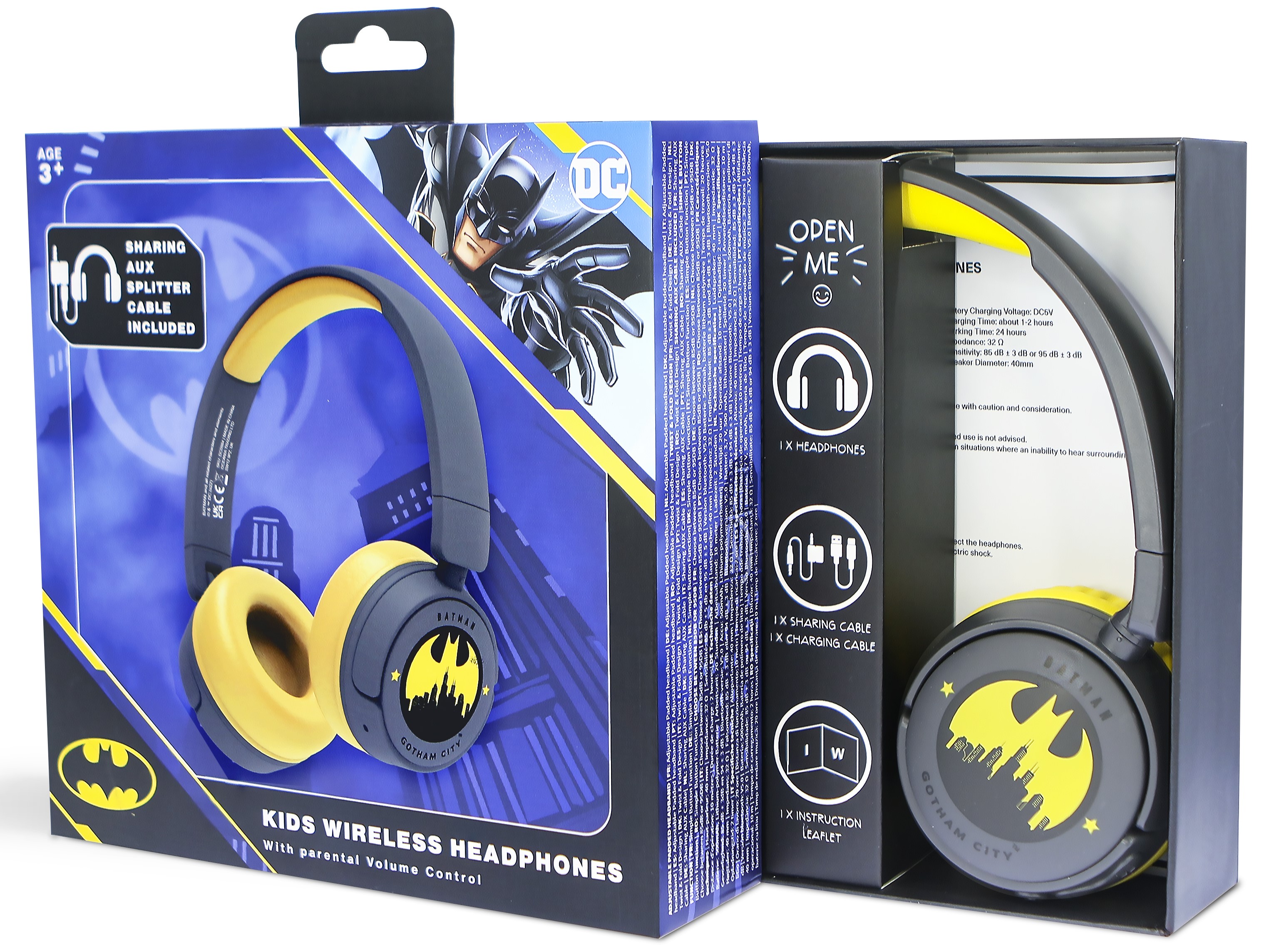 Children's headphones OTL Technologies Batman Gotham City Wireless Black/Yellow