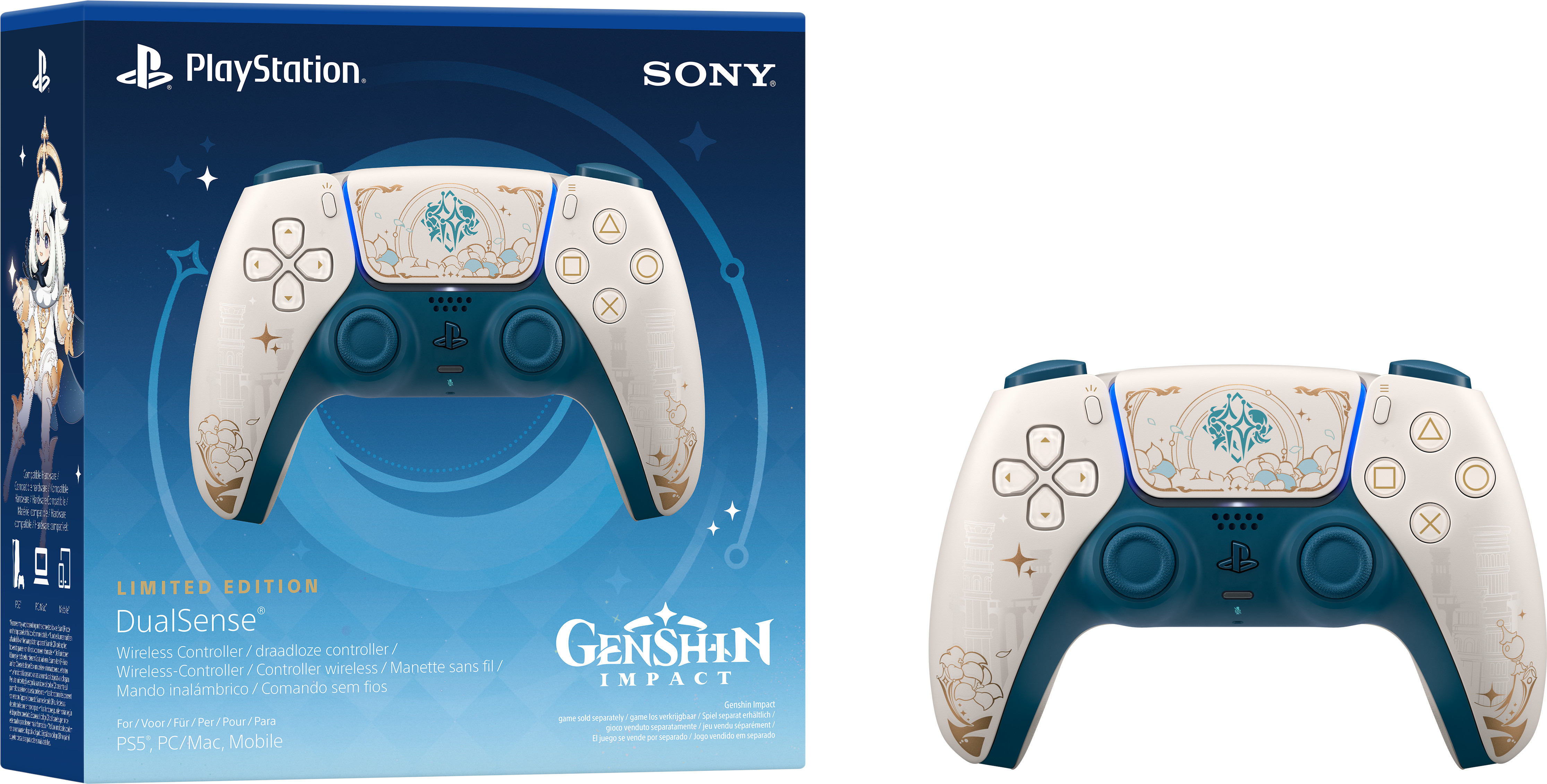 Controler wireless DualSense - Genshin Impact, Ediție Limitată
