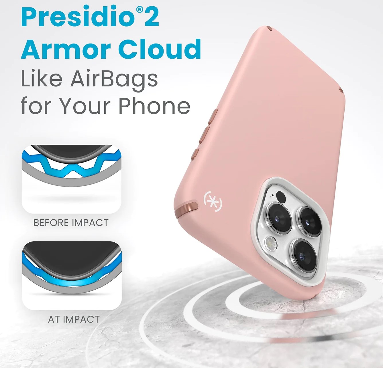    Case Speck Presidio 2 Pro iPhone 15 Pro Dahlia Pink/Rose Copper/White