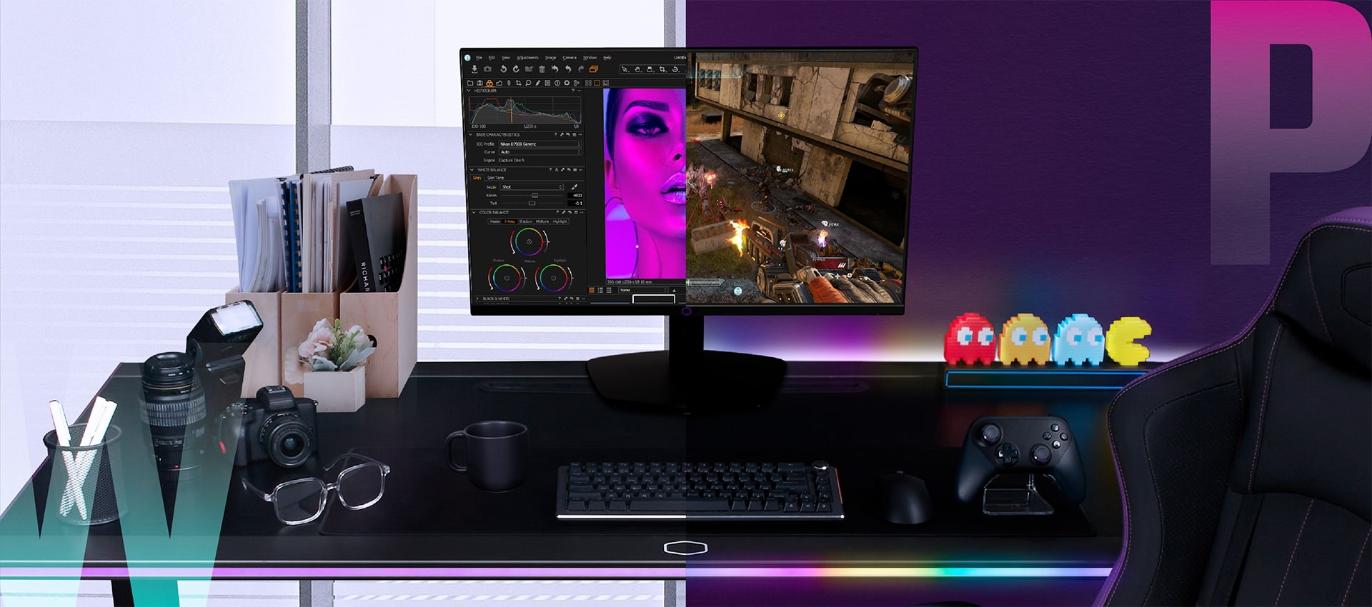   Gaming monitor Cooler Master - GM238-FFS, 23.8'', 144Hz, 0.5ms, Adaptive-Sync