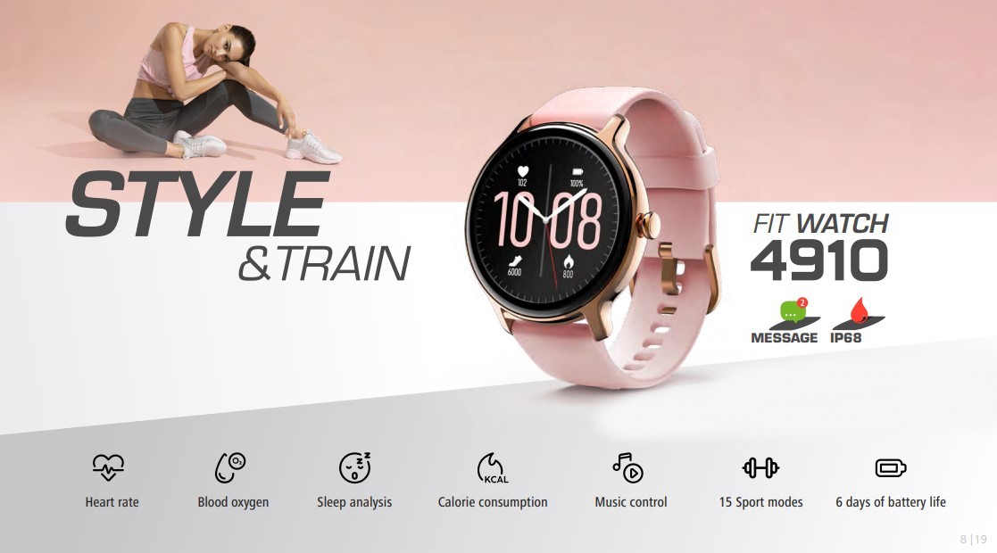  Smart watch Hama Fitwatch 4910 45mm 1.09'' pink