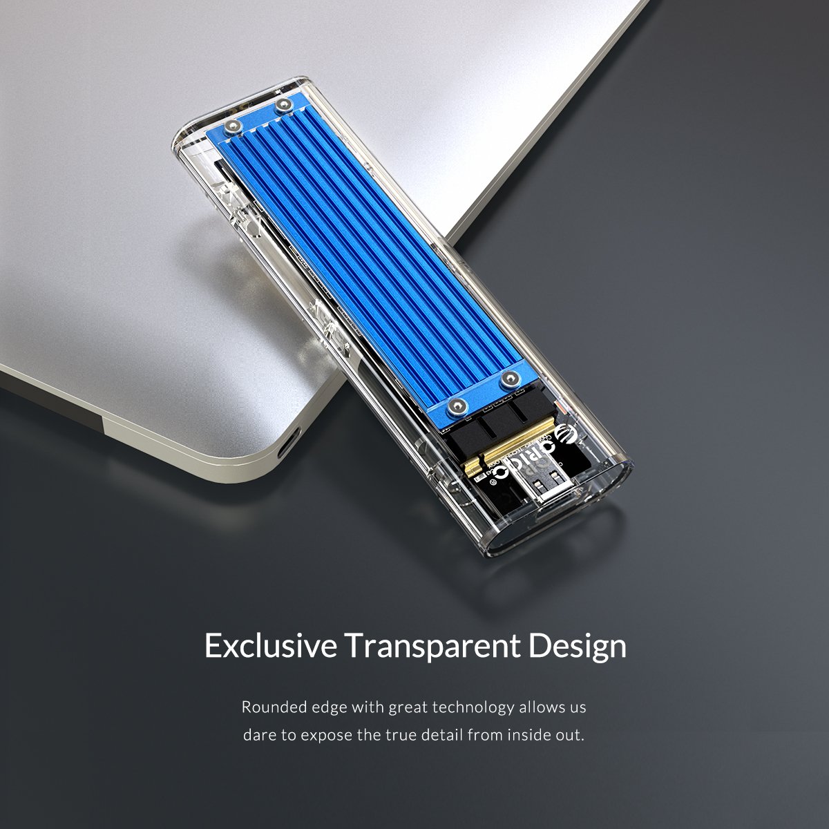 Hard drive case Orico TCM2M-C3 M.2 NVMe/SATA M/B key 10Gbps blue