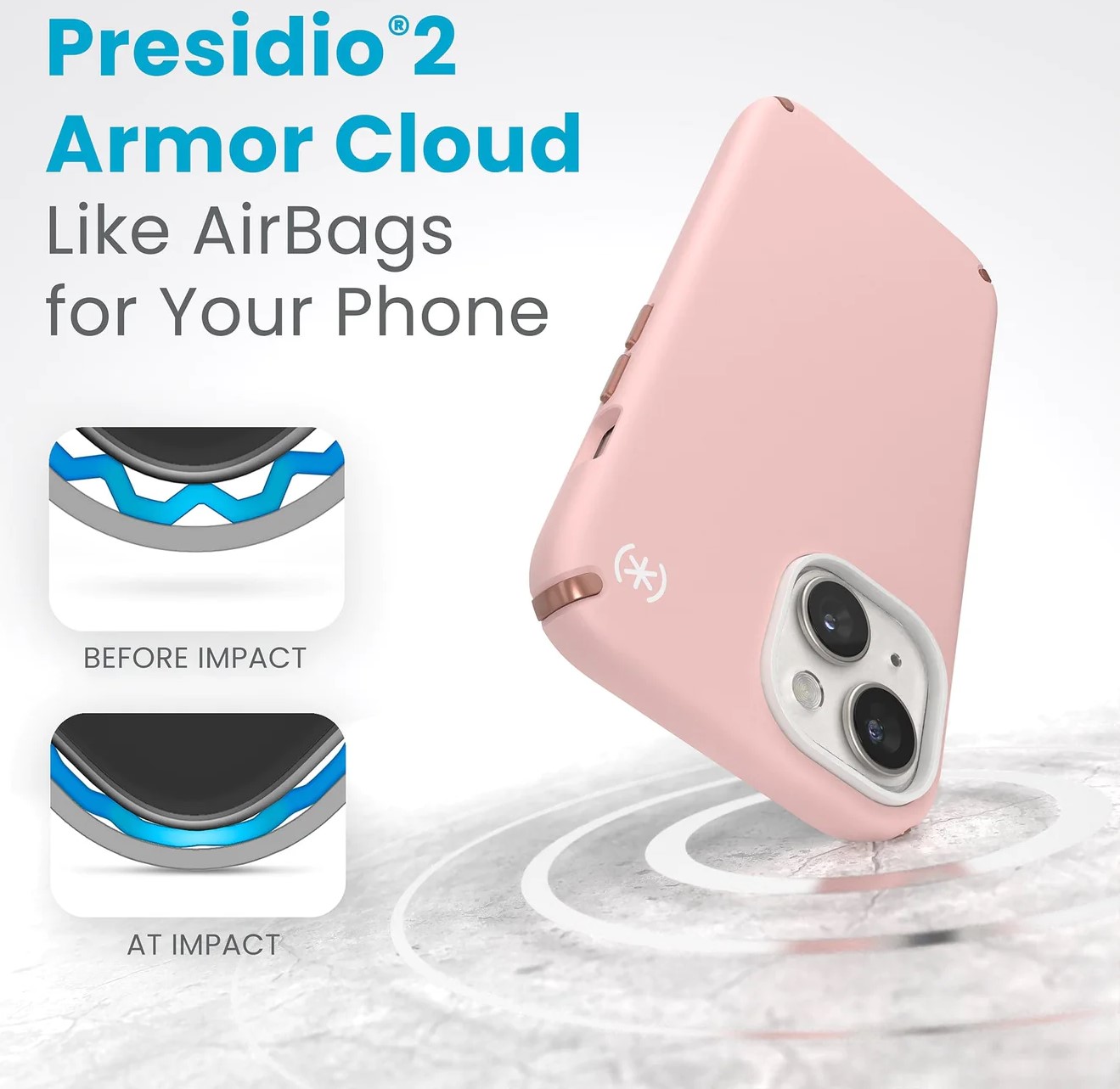    Case Speck Presidio 2 Pro iPhone 15 Dahlia Pink/Rose Copper/White