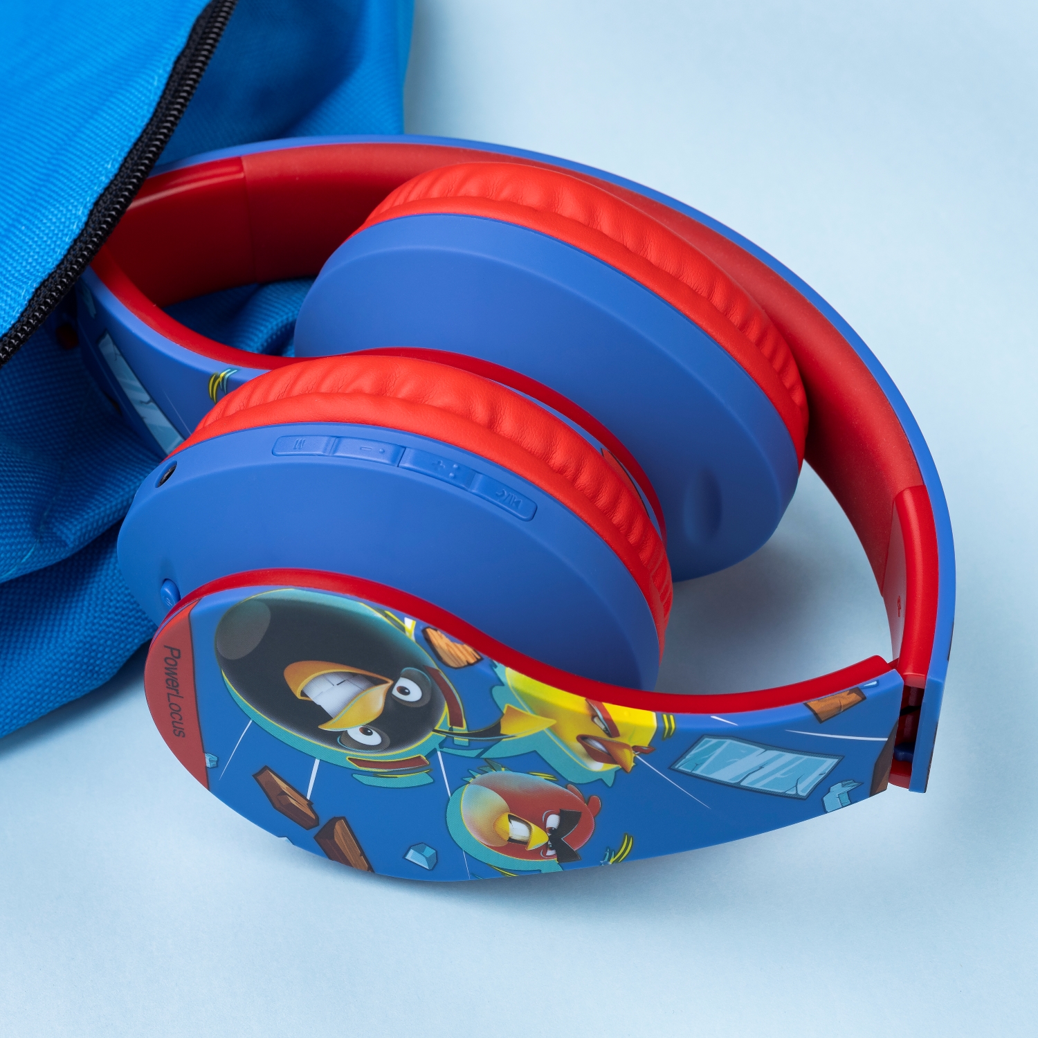     Children's headphones PowerLocus P2 Kids Angry Birds Wireless blue/red
