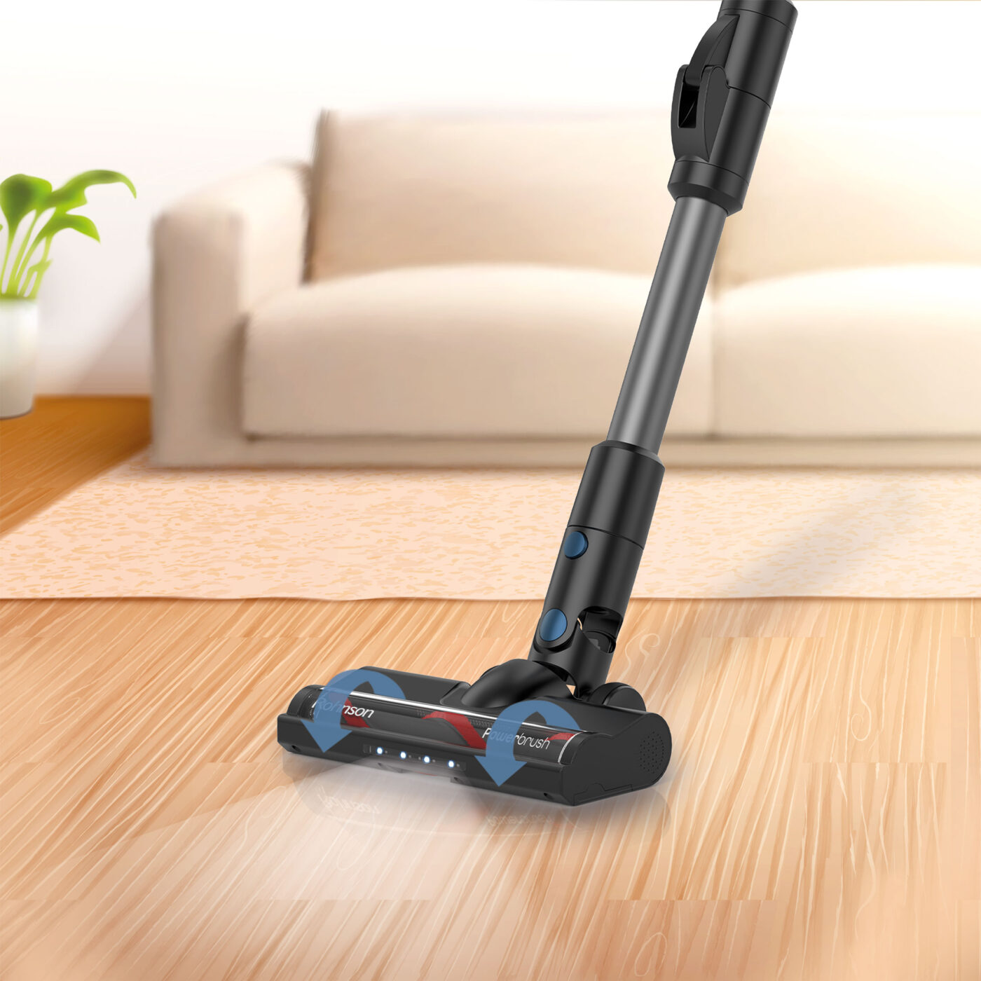    Vertical vacuum cleaner Rohnson - R-1239, HEPA, black/blue