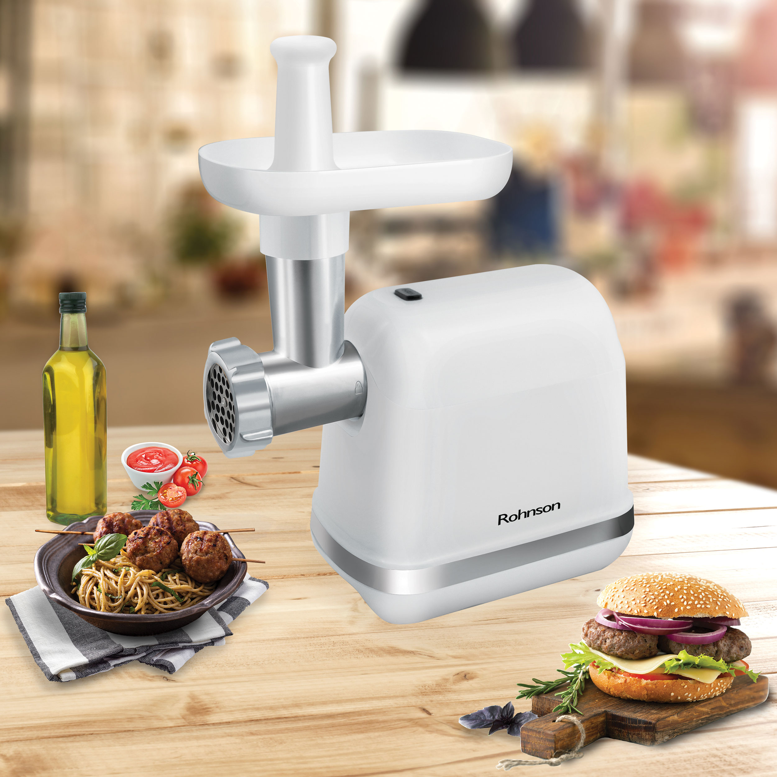       Meat grinder Rohnson - R-5409, 1300W, 1 kg/min, white