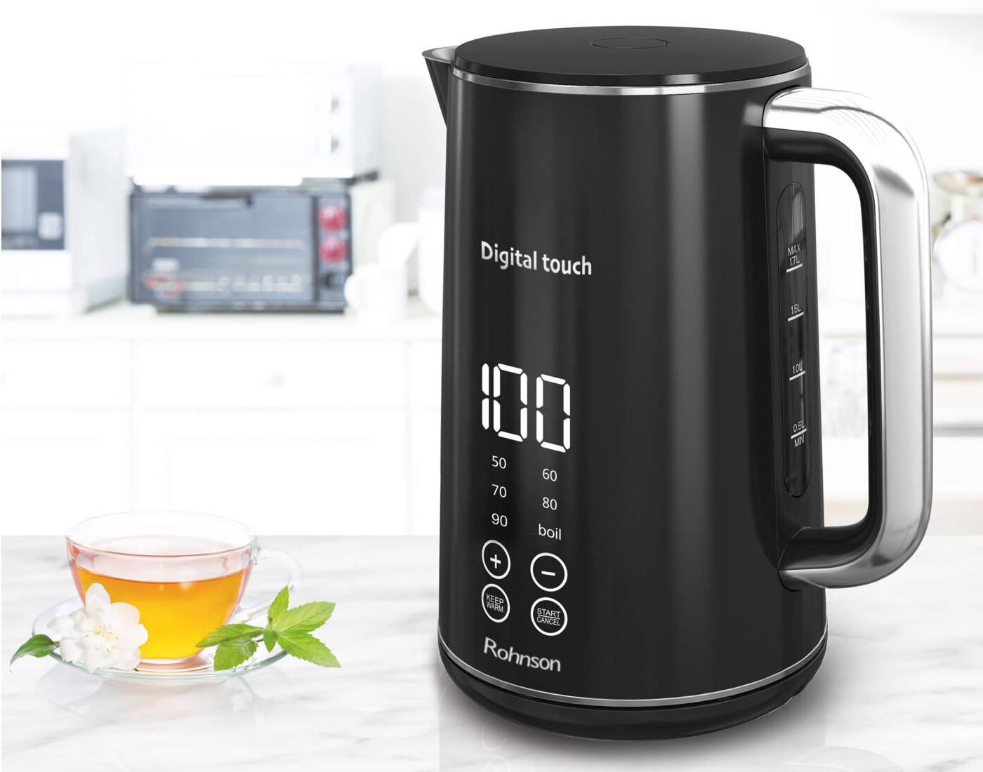   Electric kettle Rohnson - R-7600, 2200W, 1.7 l, black