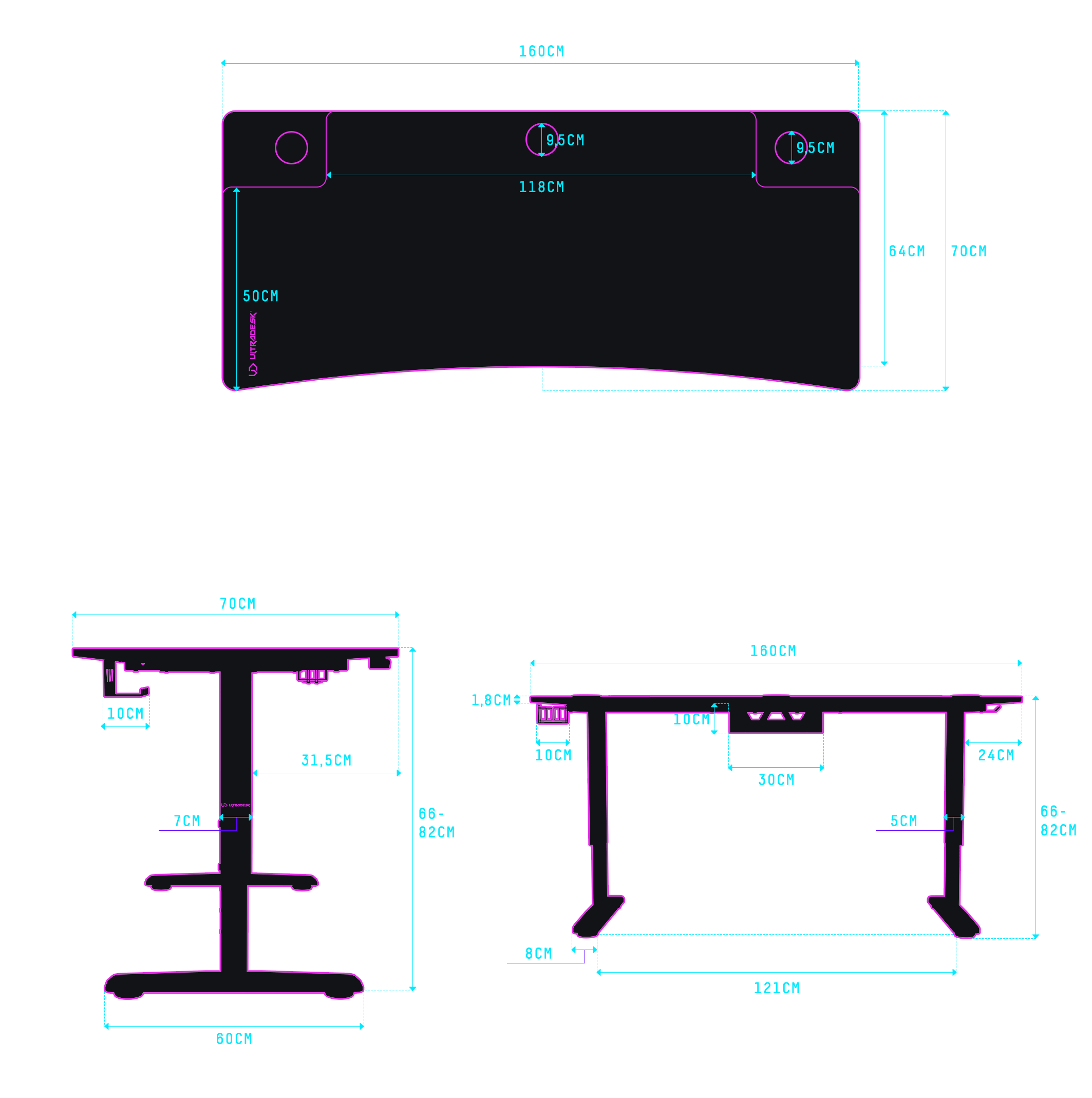 Desk dimensions