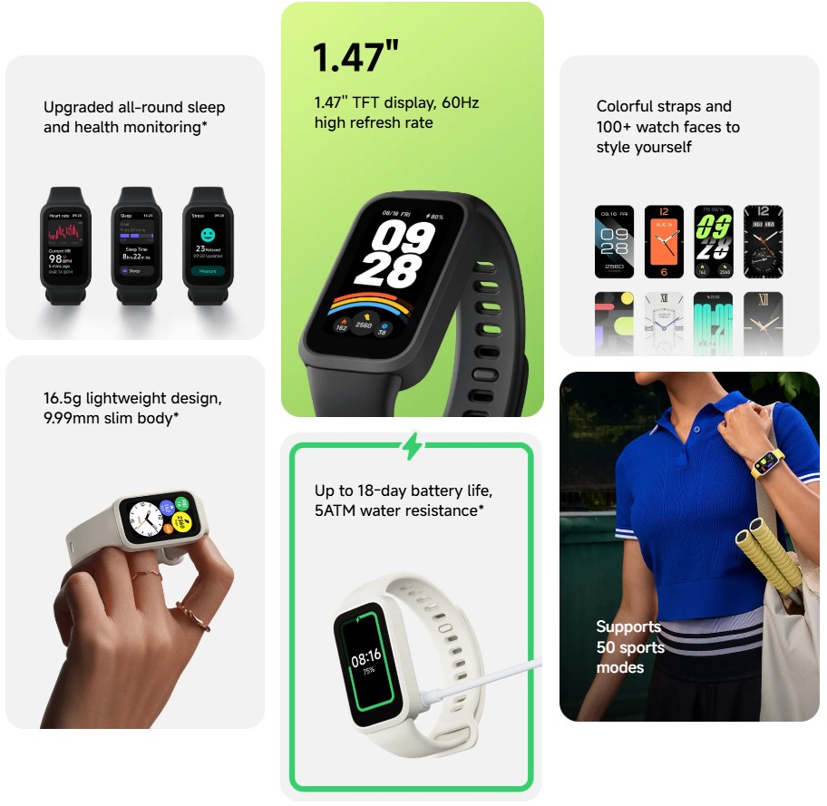 Xiaomi Smart Band 9 Active - Specs