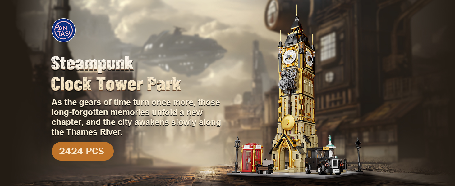    Сглобям модел Pantasy - Steampunk Clock Tower Park  