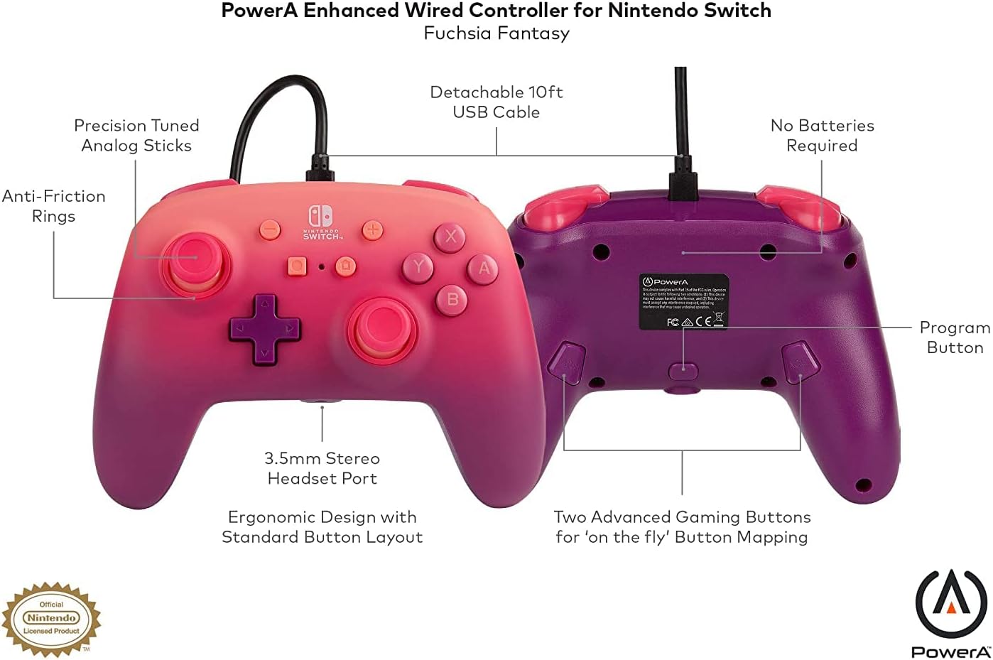 NSW POWERA ENWIRED CONTROLLER FANTASY FADE RED