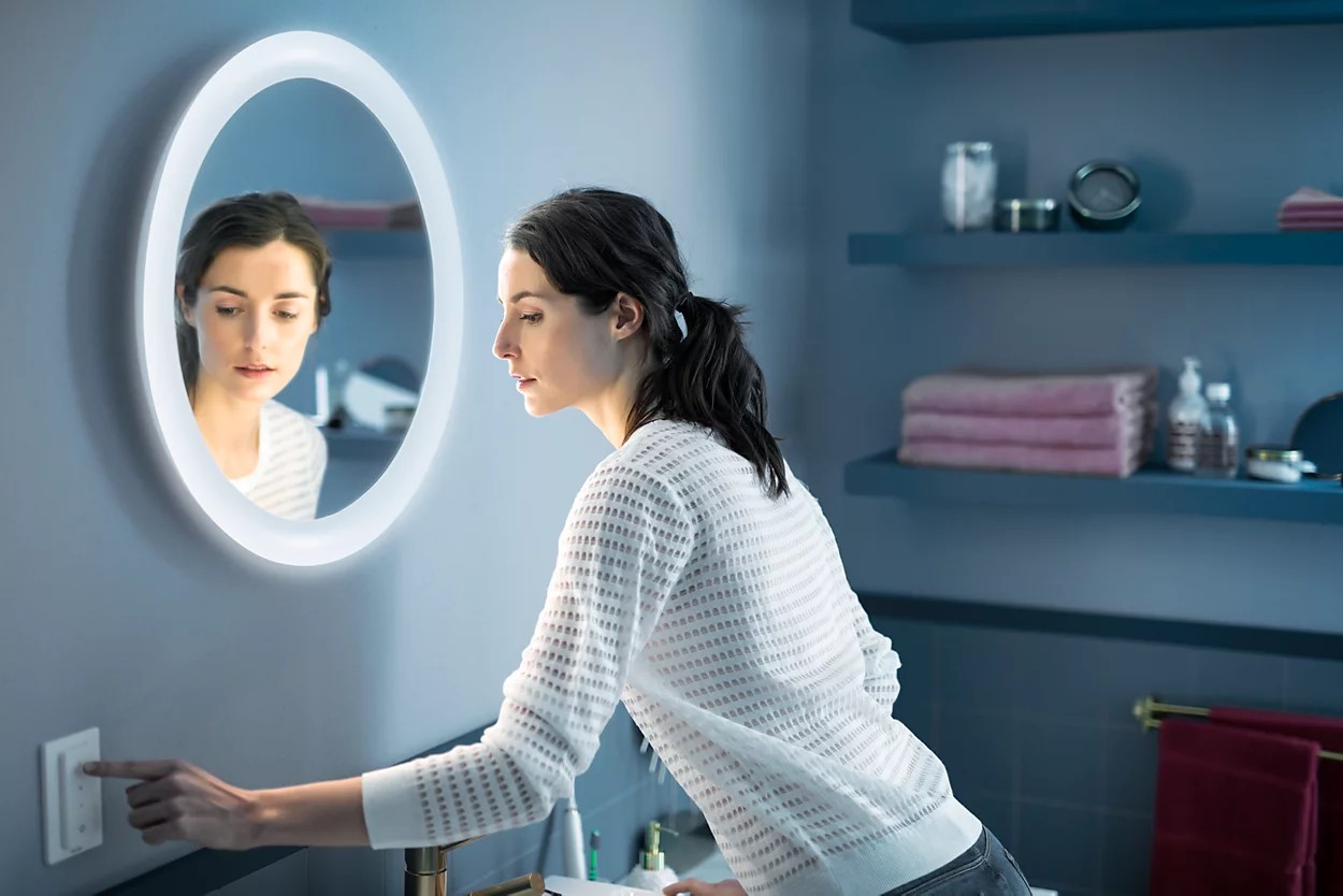  LED wall lamp with mirror Philips Hue Adore IP44 22W white